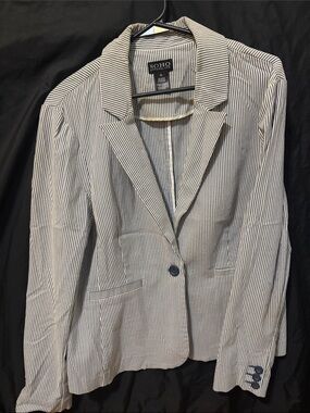 SOHO Striped Black & White Blazer Jacket